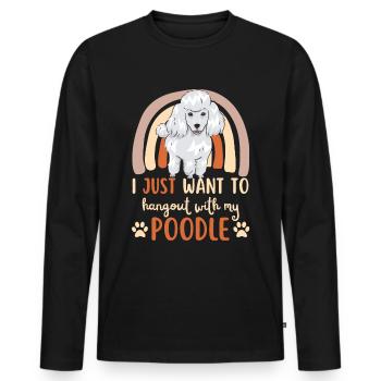 Süßer Pudel Liebhaber Kawaii - Männer Premium Bio Langarmshirt - Schwarz - Vorne - Nico (187cm)