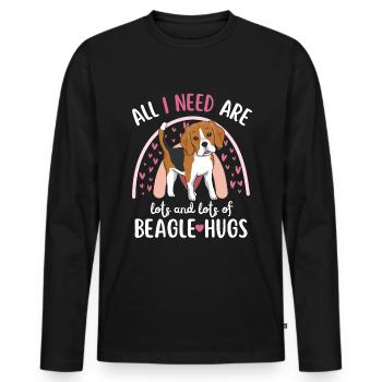 Sweet Beagle Lover Kawaii - T-shirt manches longues Premium bio Homme - noir - Devant - Nico (187cm)