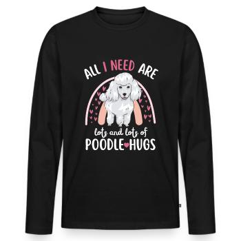 Süßer Pudel Liebhaber Kawaii - Männer Premium Bio Langarmshirt - Schwarz - Vorne - Nico (187cm)