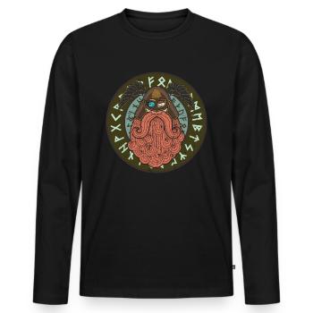 Vikings Odin - Guerrier Rabengott - T-shirt manches longues Premium bio Homme - noir - Devant - Nico (187cm)