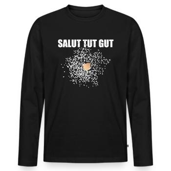 Pyro Salut tut gut - Männer Premium Bio Langarmshirt - Schwarz - Vorne - Nico (187cm)