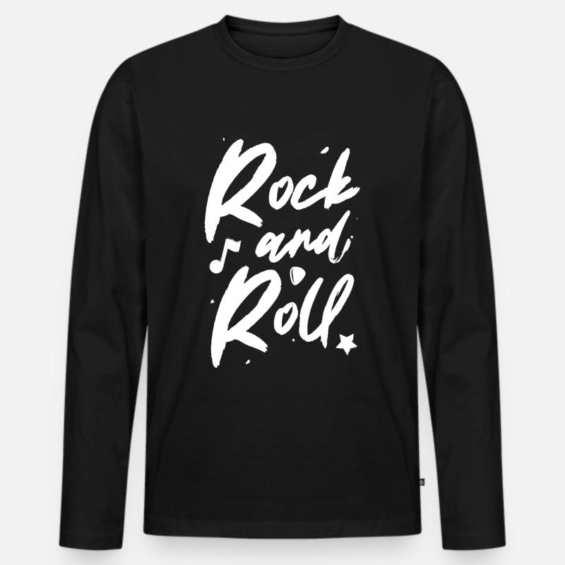 Rock 'n' Roll - Männer Premium Bio Langarmshirt - Schwarz