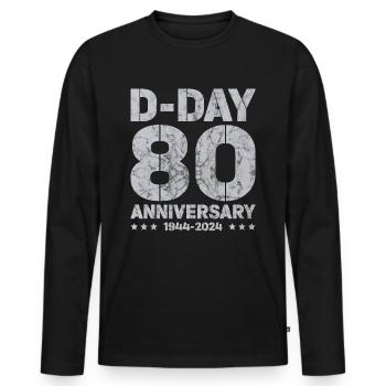 D-Day - Men's Premium Organic Long Sleeve Shirt - black - Front - Nico (187cm)