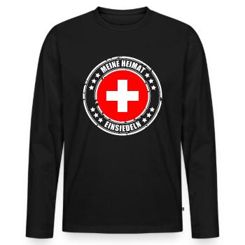 MA VILLE NATALE EINSIEDELN - T-shirt manches longues Premium bio Homme - noir - Devant - Nico (187cm)