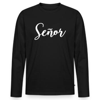 Señor Engagement Groom To Be Wedding Party - Men's Premium Organic Long Sleeve Shirt - black - Front - Nico (187cm)