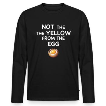 Denglisch Not the yellow from the egg - Männer Premium Bio Langarmshirt - Schwarz - Vorne - Nico (187cm)