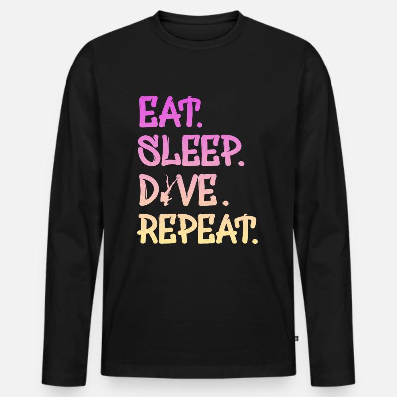Tauchen Taucher Geschenk - Männer Premium Bio Langarmshirt - Schwarz