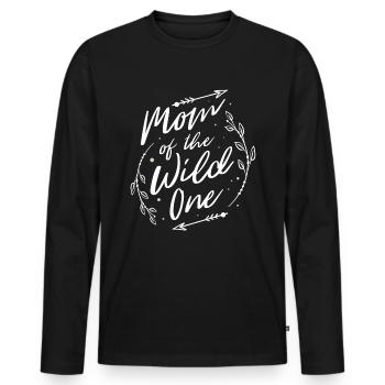 Maman du sauvage - T-shirt manches longues Premium bio Homme - noir - Devant - Nico (187cm)