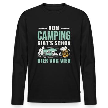 Wohnmobil Camping Bier Camper - Männer Premium Bio Langarmshirt - Schwarz - Vorne - Nico (187cm)