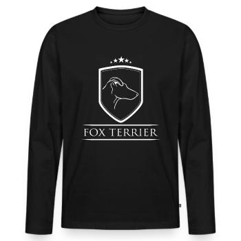 FOX TERRIER armoiries chien chiens Wilsigns - T-shirt manches longues Premium bio Homme - noir - Devant - Nico (187cm)