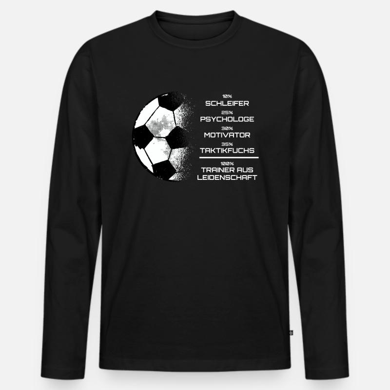 Fußballtrainer aus Leidenschaft Spruch Trainer - Männer Premium Bio Langarmshirt - Schwarz