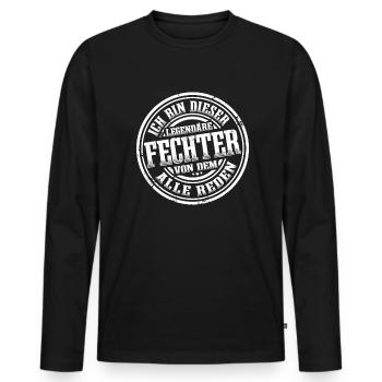 Fechter Legende Fechten Degen Fechtsport - Männer Premium Bio Langarmshirt - Schwarz - Vorne - Nico (187cm)
