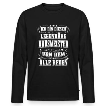 Hausmeister Legende Facility Manager Hauswart - Männer Premium Bio Langarmshirt - Schwarz - Vorne - Nico (187cm)