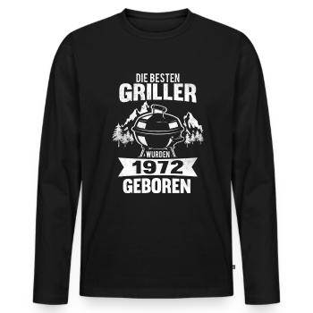 50. Geburtstag Grillmeister 1972 Jahrgang 50 Jahre - Männer Premium Bio Langarmshirt - Schwarz - Vorne - Nico (187cm)