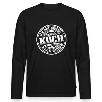 Koch Legende Köchin Kochen Hobbykoch - Männer Premium Bio Langarmshirt - Schwarz - Vorne - Nico (187cm)