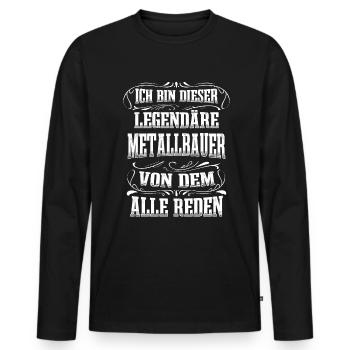 Metallbauer Legende Handwerker Schweißer Metallbau - Männer Premium Bio Langarmshirt - Schwarz - Vorne - Nico (187cm)