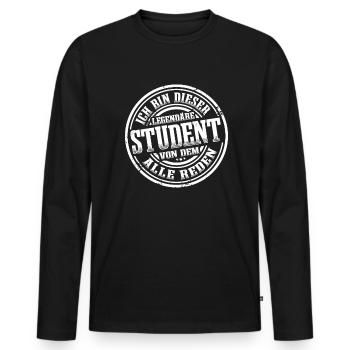 Student Legende Studium Bachelor Studenten - Männer Premium Bio Langarmshirt - Schwarz - Vorne - Nico (187cm)