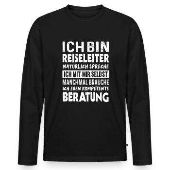 Reiseleiter Touristenführer Reisebegleiter - Männer Premium Bio Langarmshirt - Schwarz - Vorne - Nico (187cm)
