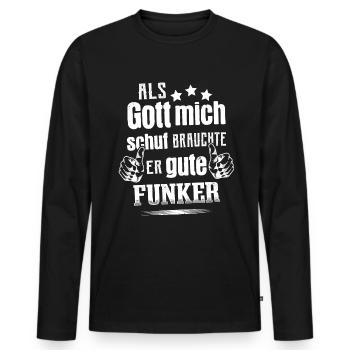 Amateurfunk Hobby Funker Lustig Amateurfunker - Männer Premium Bio Langarmshirt - Schwarz - Vorne - Nico (187cm)
