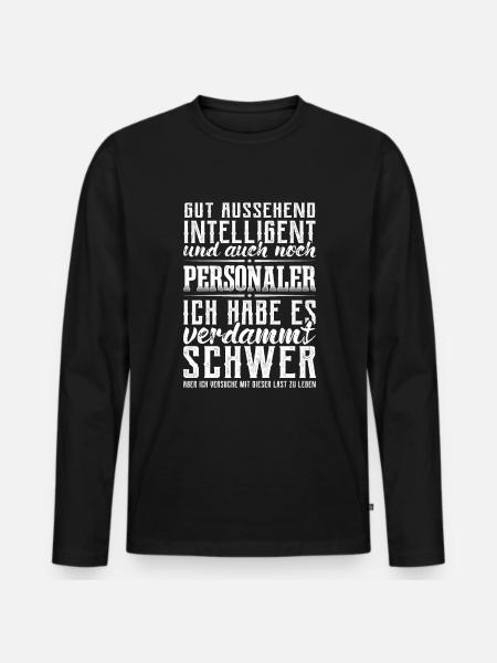 Personaler Human Resources Lustig Personal - Männer Premium Bio Langarmshirt - Schwarz