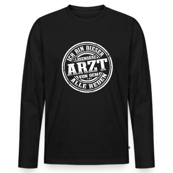 Arzt Legende Mediziner Hausarzt - Männer Premium Bio Langarmshirt - Schwarz - Vorne - Nico (187cm)