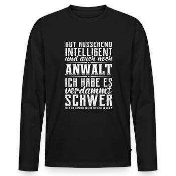 Anwalt Juristen Jurist Lustig Rechtsanwalt - Männer Premium Bio Langarmshirt - Schwarz - Vorne - Nico (187cm)