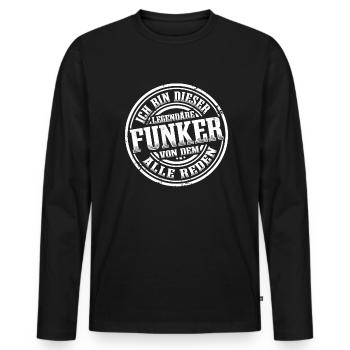 Funker Legende Amateurfunk Funken Amateurfunker - Männer Premium Bio Langarmshirt - Schwarz - Vorne - Nico (187cm)