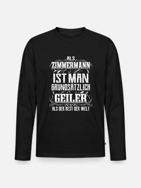 Zimmermann Handwerker Meister Zimmerer - Männer Premium Bio Langarmshirt - Schwarz