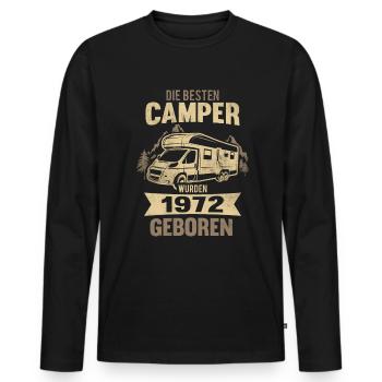 50. Geburtstag Camper 1972 Camping 50 Jahre - Männer Premium Bio Langarmshirt - Schwarz - Vorne - Nico (187cm)