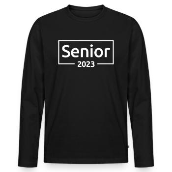 Senior 2023 - Graduated Students Graduation Party - Men's Premium Organic Long Sleeve Shirt - black - Front - Nico (187cm)