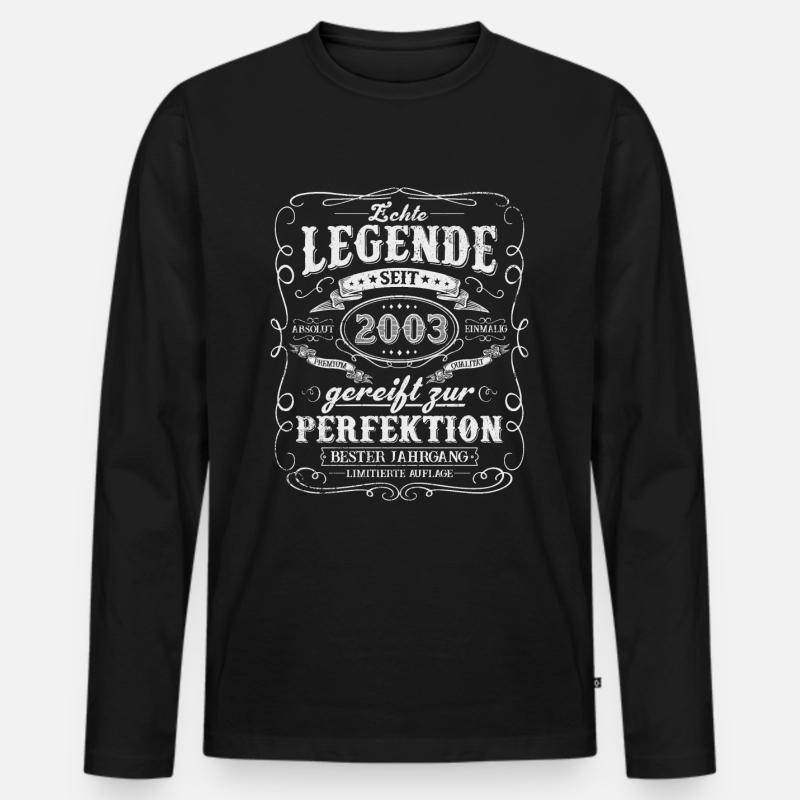 Legende seit 2003 - Männer Premium Bio Langarmshirt - Schwarz
