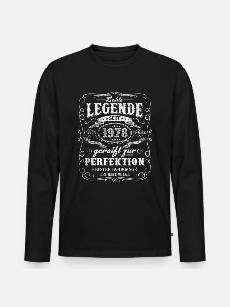 Legende seit 1978 - Männer Premium Bio Langarmshirt - Schwarz