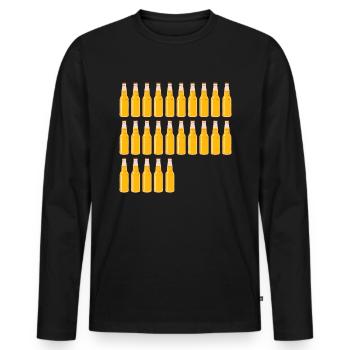 25 Bierflaschen - Bier - 25 Jahre - 25. Geburtstag - Männer Premium Bio Langarmshirt - Schwarz - Vorne - Nico (187cm)