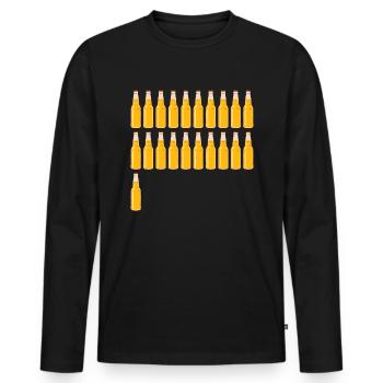 21 Bierflaschen - Bier - 21 Jahre - 21. Geburtstag - Männer Premium Bio Langarmshirt - Schwarz - Vorne - Nico (187cm)