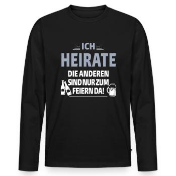 Bräutigam JGA Ich heirate anderen feiern Gruppe 1 - Männer Premium Bio Langarmshirt - Schwarz - Vorne - Nico (187cm)