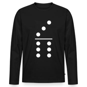 Domino group costume 3 6 Mardi Gras gift t-shirt - Men's Premium Organic Long Sleeve Shirt - black - Front - Nico (187cm)