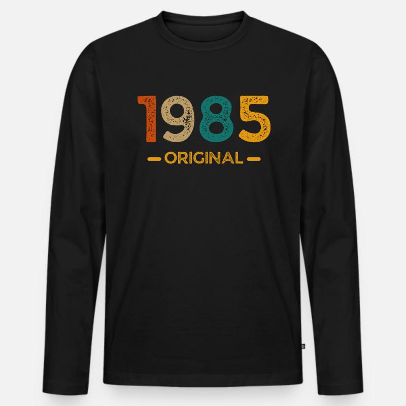 1985 Original - Männer Premium Bio Langarmshirt - Schwarz