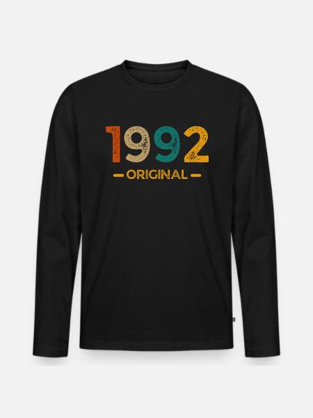 1992 Original - Männer Premium Bio Langarmshirt - Schwarz
