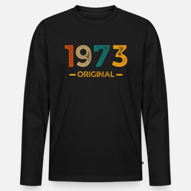 1973 Original - Männer Premium Bio Langarmshirt - Schwarz