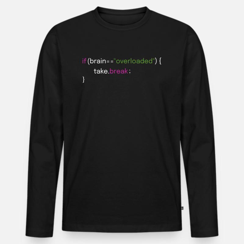 Fun pause and coding design Men's Premium Organic Long Sleeve Shirt
