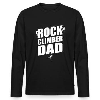 Grimpeur Papa Escalade - T-shirt manches longues Premium bio Homme - noir - Devant - Nico (187cm)
