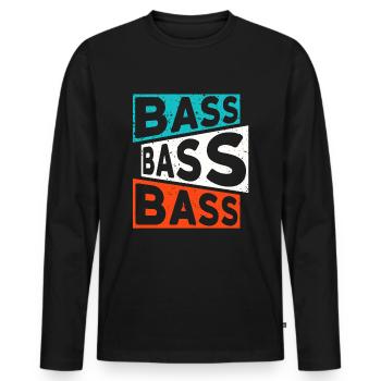 BASSE BASSE BASSE DJ/Rave/Party/Club/Festival - T-shirt manches longues Premium bio Homme - noir - Devant - Nico (187cm)