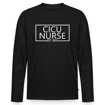 CICU Krankenschwester Est. 2023 Diplom-Krankenpflegeschüler - Männer Premium Bio Langarmshirt - Schwarz - Vorne - Nico (187cm)