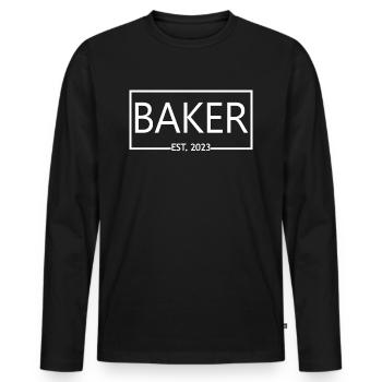 Baker Est. 2023 Abschluss Konditorei Backen Student - Männer Premium Bio Langarmshirt - Schwarz - Vorne - Nico (187cm)