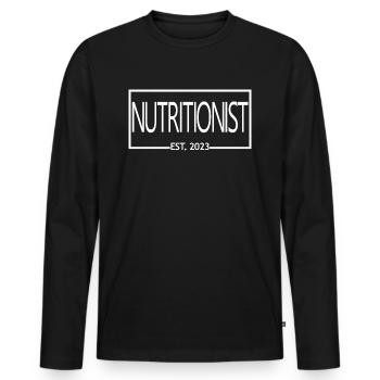 Nutritionist Est. 2023 Graduated Nutritionist Gift - Men's Premium Organic Long Sleeve Shirt - black - Front - Nico (187cm)