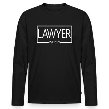 Lawyer Est. 2023 Graduated Lawyer School Student - Men's Premium Organic Long Sleeve Shirt - black - Front - Nico (187cm)