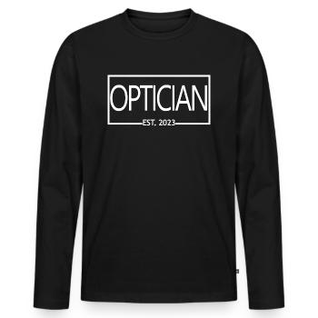 Opticien Est. 2023 Cadeau étudiant opticien diplômé - T-shirt manches longues Premium bio Homme - noir - Devant - Nico (187cm)