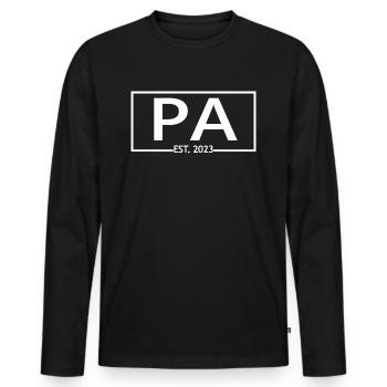 PA Est. 2023 Graduate Physician Assistant Geschenk - Männer Premium Bio Langarmshirt - Schwarz - Vorne - Nico (187cm)