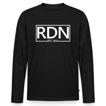 RDN Est. 2023 Diététiste Nutritionniste - T-shirt manches longues Premium bio Homme - noir - Devant - Nico (187cm)
