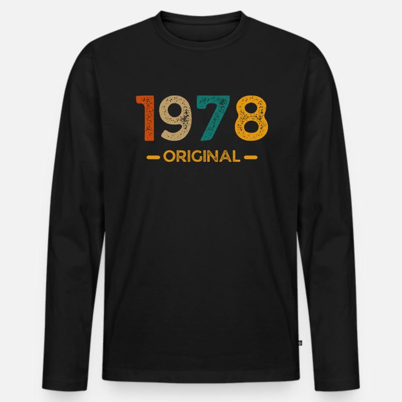 1978 Original - Männer Premium Bio Langarmshirt - Schwarz